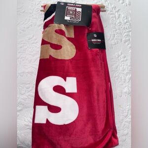 NFL San Francisco 49ers Red Gold White Blanket